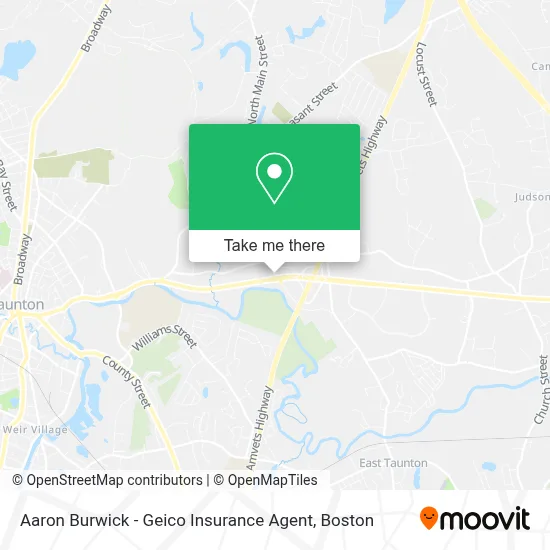 Aaron Burwick - Geico Insurance Agent map