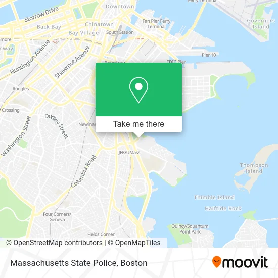 Massachusetts State Police map