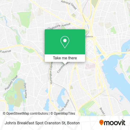 John's Breakfast Spot Cranston St map