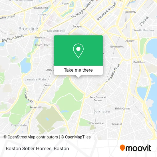 Boston Sober Homes map