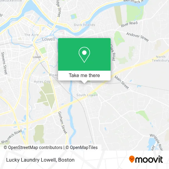 Lucky Laundry Lowell map