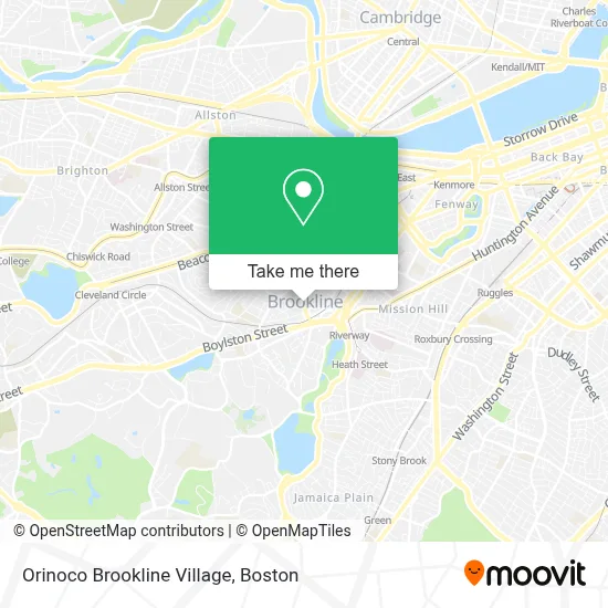 Orinoco Brookline Village map