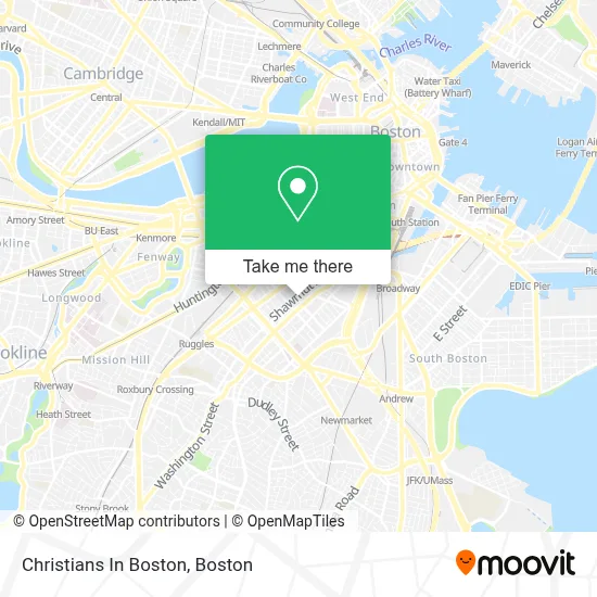 Christians In Boston map