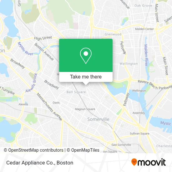 Cedar Appliance Co. map