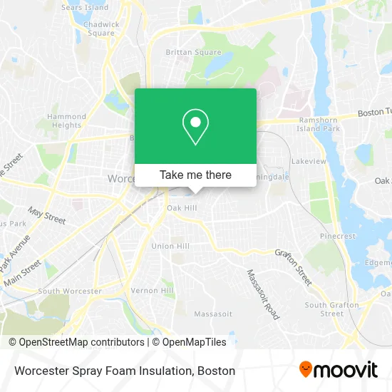 Worcester Spray Foam Insulation map