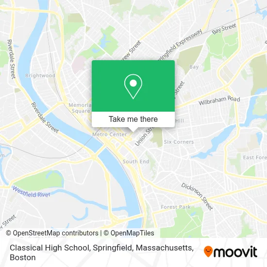 Classical High School, Springfield, Massachusetts map