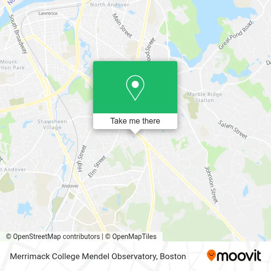Merrimack College Mendel Observatory map