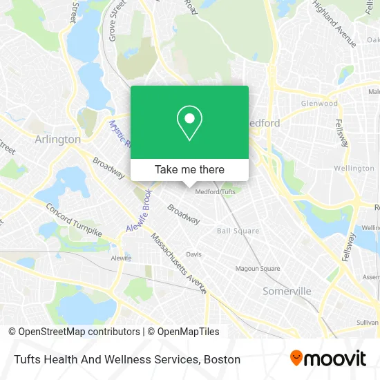 Tufts Health And Wellness Services map