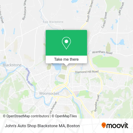 John's Auto Shop Blackstone MA map