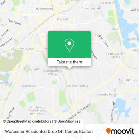 Worcester Residential Drop Off Center map