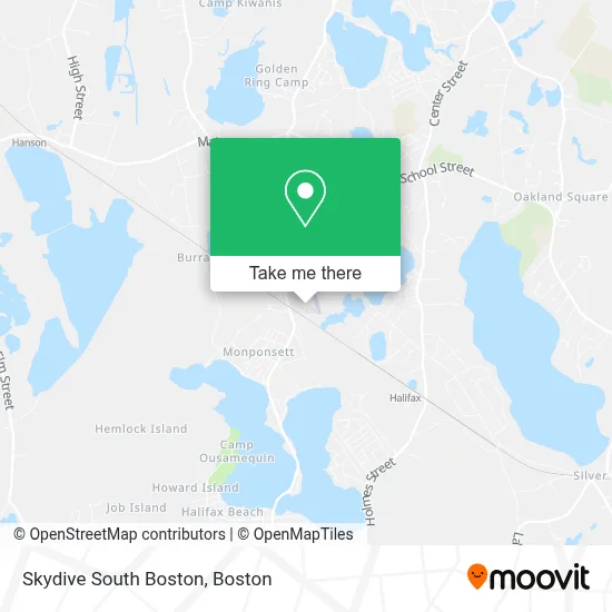Skydive South Boston map
