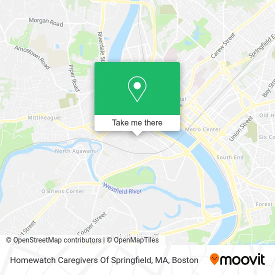 Homewatch Caregivers Of Springfield, MA map