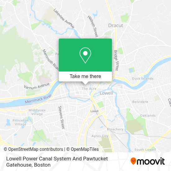 Lowell Power Canal System And Pawtucket Gatehouse map