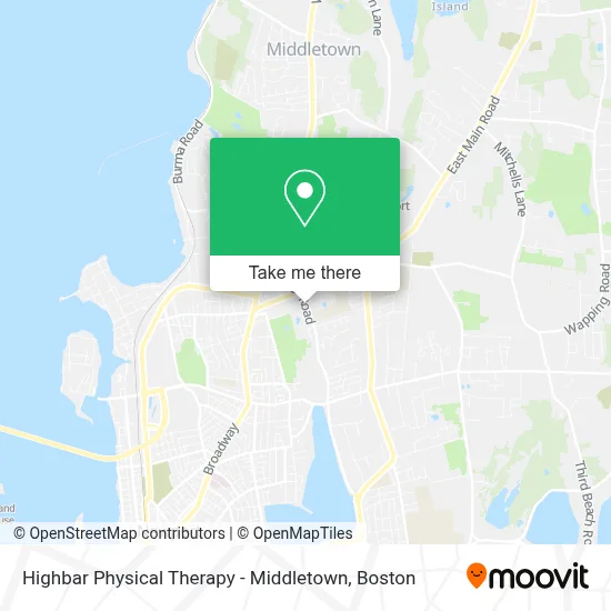 Highbar Physical Therapy - Middletown map