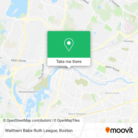 Waltham Babe Ruth League map