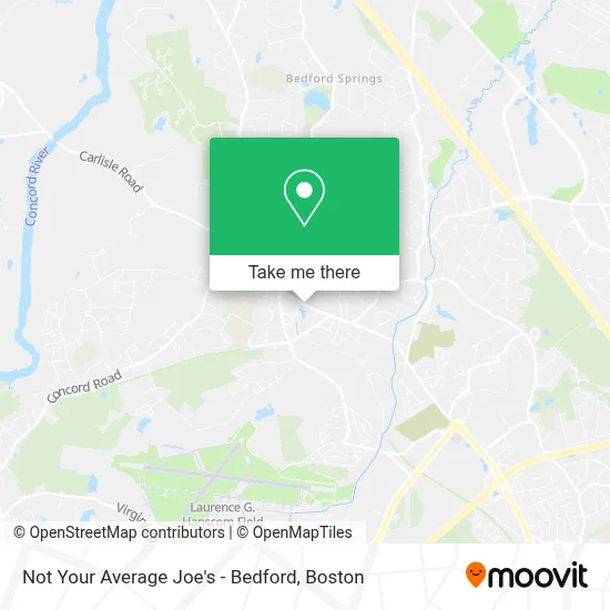 Not Your Average Joe's - Bedford map