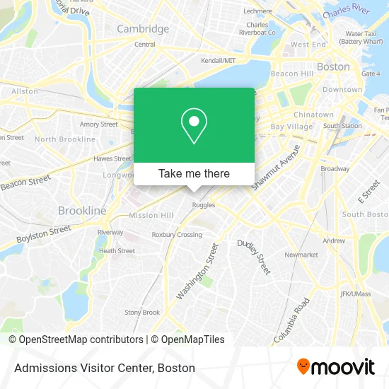 Admissions Visitor Center map