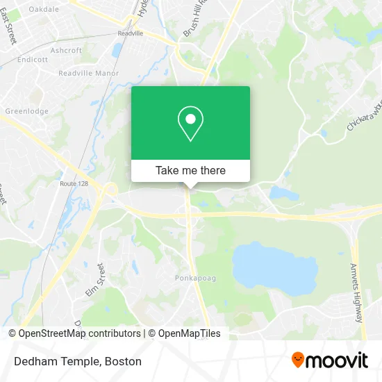 Dedham Temple map