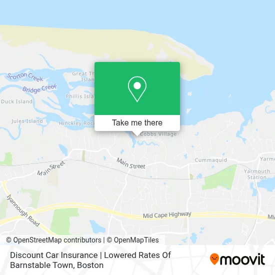 Discount Car Insurance | Lowered Rates Of Barnstable Town map