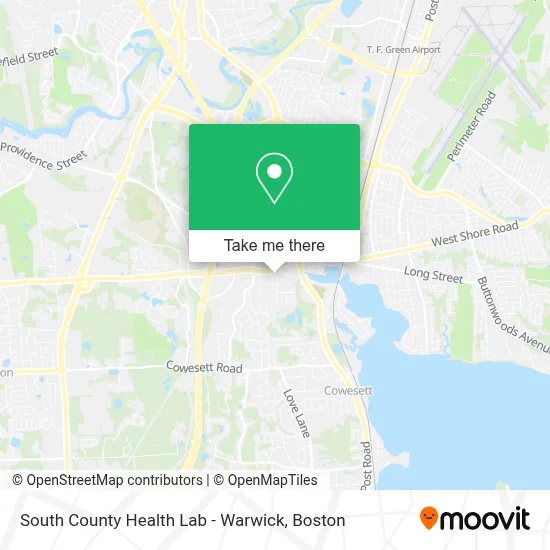 South County Health Lab - Warwick map