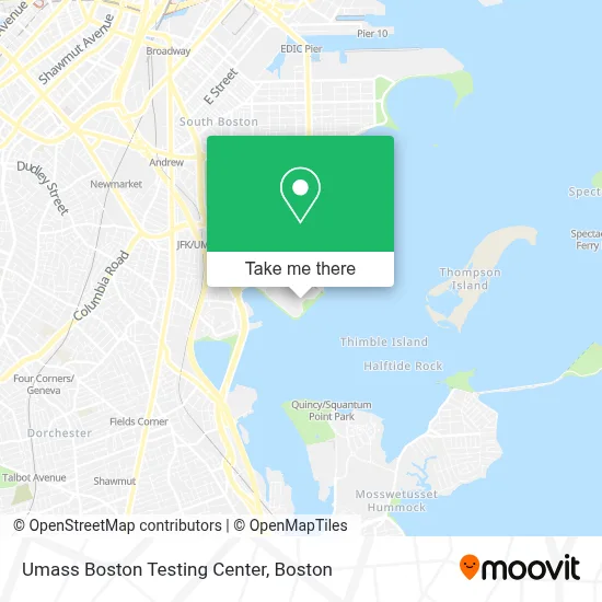 Umass Boston Testing Center map
