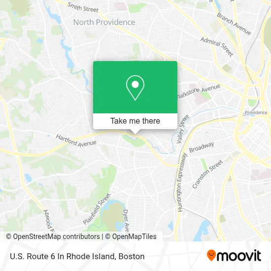 U.S. Route 6 In Rhode Island map