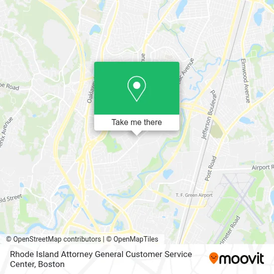 Rhode Island Attorney General Customer Service Center map