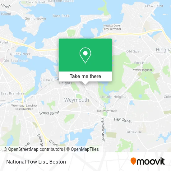 National Tow List map