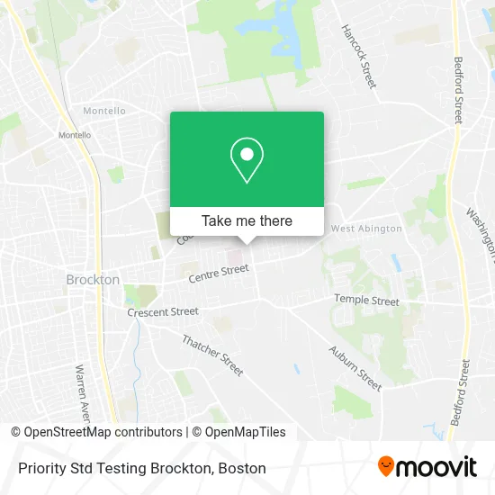 Priority Std Testing Brockton map