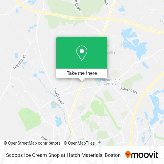 Scoops Ice Cream Shop at Hatch Materials map