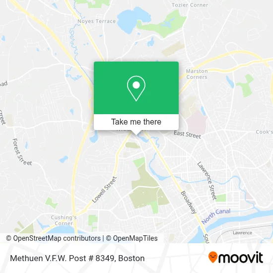 Methuen V.F.W. Post # 8349 map