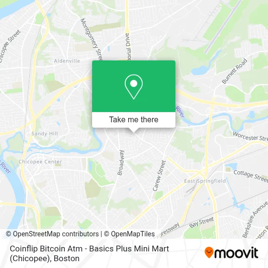 Coinflip Bitcoin Atm - Basics Plus Mini Mart (Chicopee) map