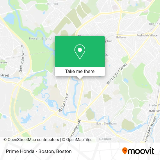 Prime Honda - Boston map
