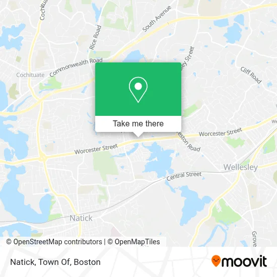 Natick, Town Of map
