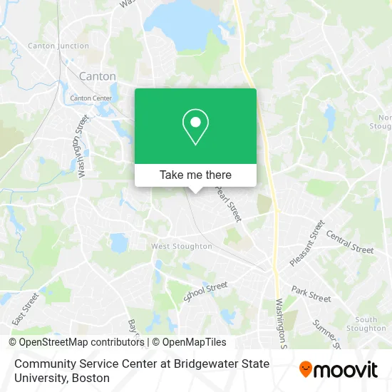 Community Service Center at Bridgewater State University map