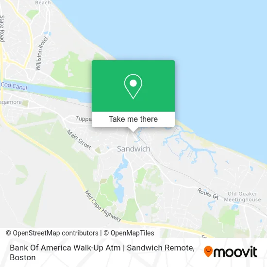 Bank Of America Walk-Up Atm | Sandwich Remote map