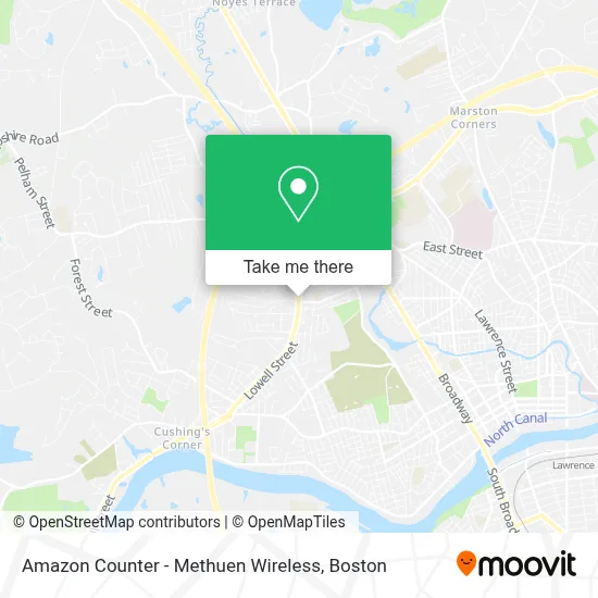Amazon Counter - Methuen Wireless map
