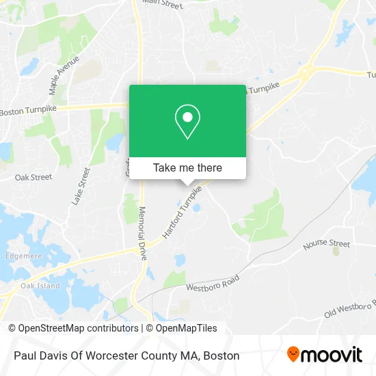 Paul Davis Of Worcester County MA map