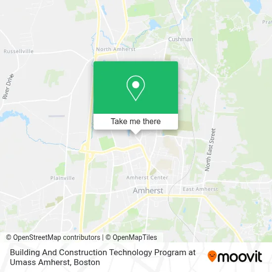 Building And Construction Technology Program at Umass Amherst map