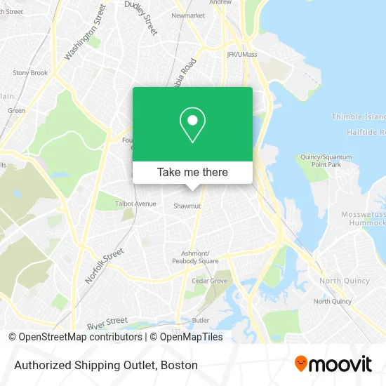 Authorized Shipping Outlet map