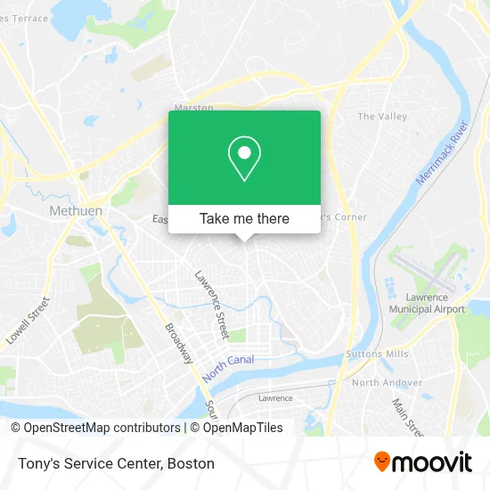 Tony's Service Center map