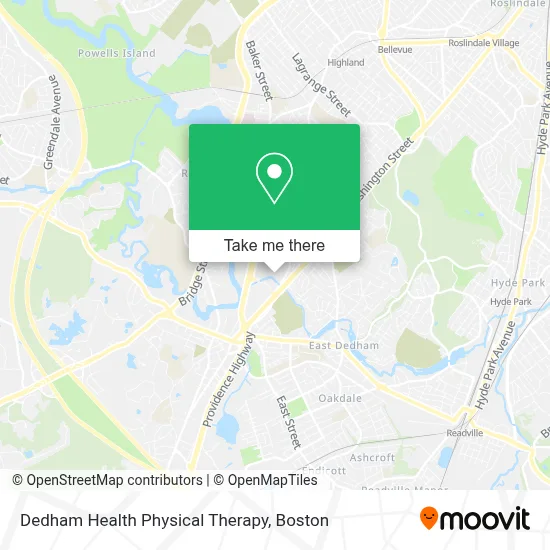 Dedham Health Physical Therapy map