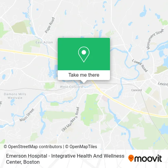 Emerson Hospital - Integrative Health And Wellness Center map
