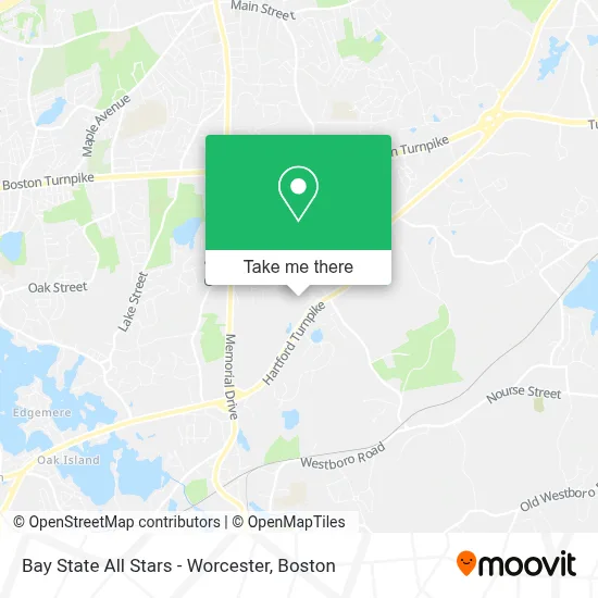 Bay State All Stars - Worcester map