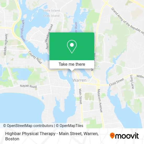 Highbar Physical Therapy - Main Street, Warren map