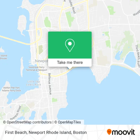 First Beach, Newport Rhode Island map
