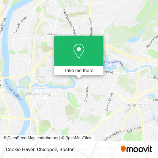 Cookie Haven Chicopee map