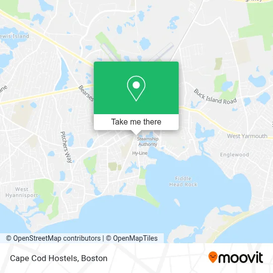 Cape Cod Hostels map