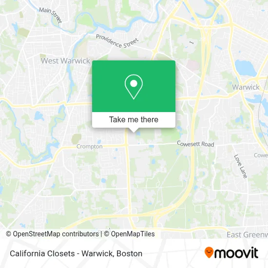 California Closets - Warwick map