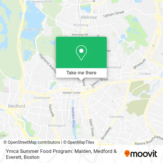 Ymca Summer Food Program: Malden, Medford & Everett map